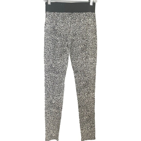 Abercrombie & Fitch Black & White Mid-Rise Pull On Skinny Stretch Leggings Sz S - Picture 2 of 13